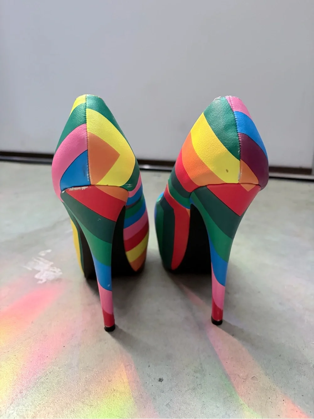 Lolli Couture Rainbow Striped  Heels